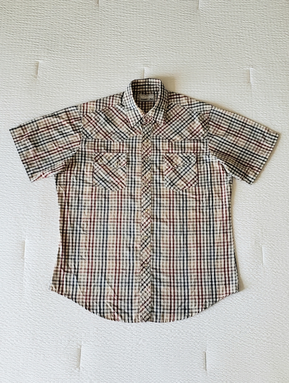 WRANGLER Men's Wrancher Shirts Pearl Snap Cowboy 2-Pocket Plaid Shirt (XL) Multi